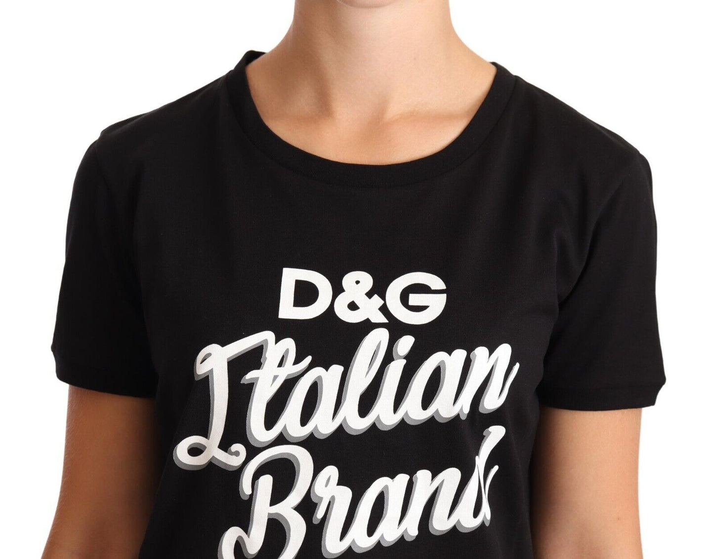 Elegant Black Logo Cotton Tee