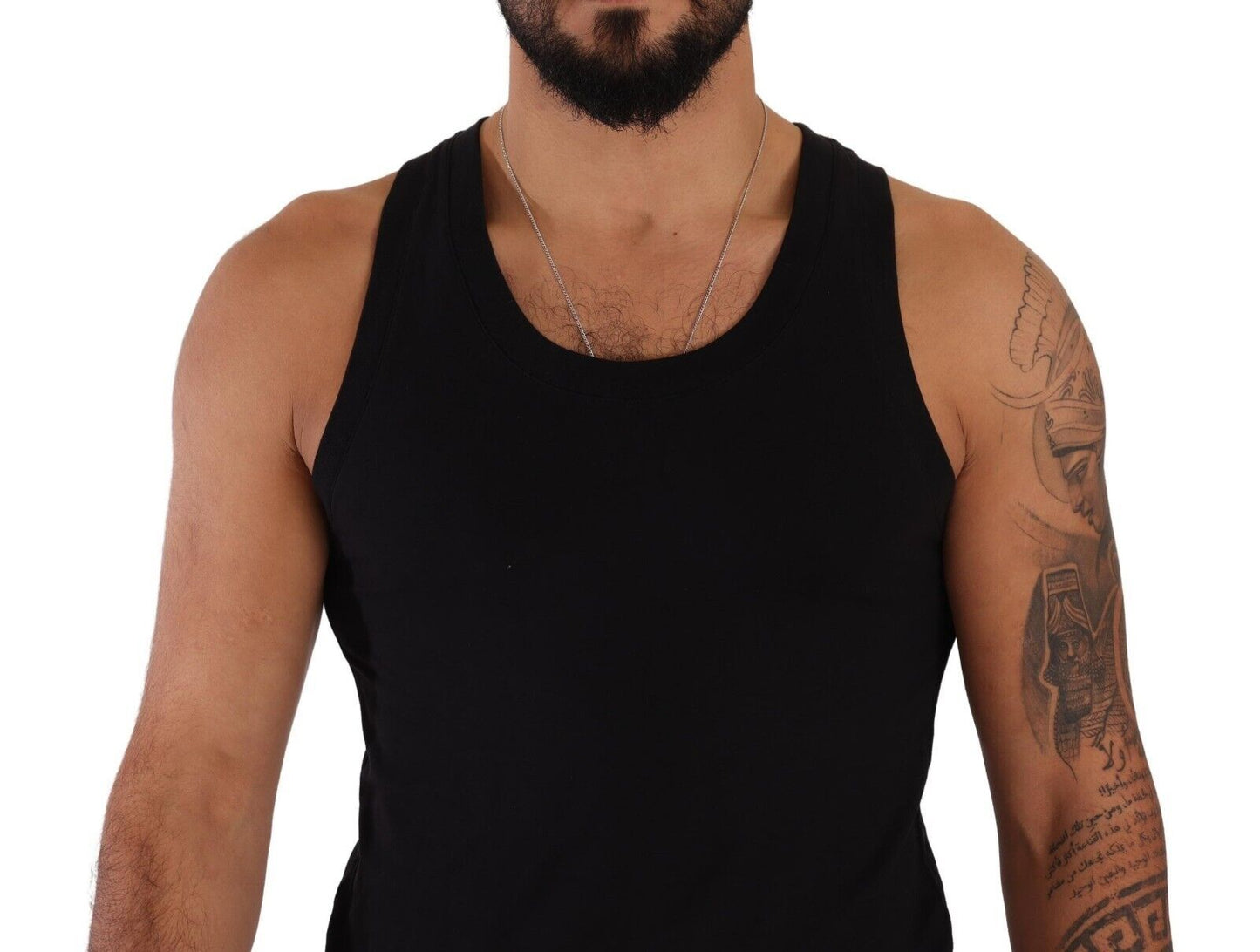 Elegant Black Cotton Tank Top