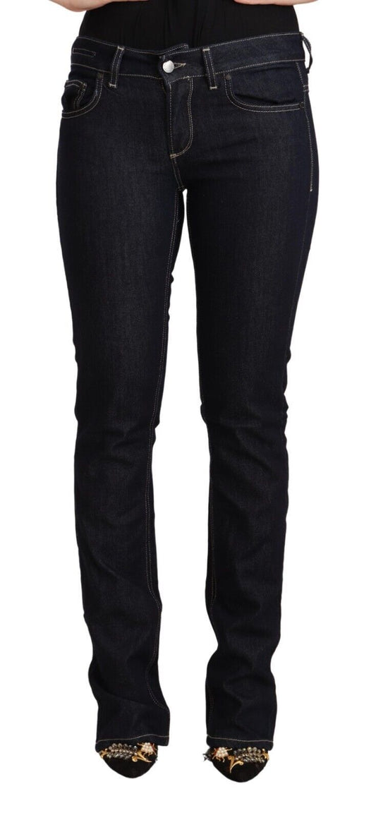 Black Cotton Stretch Low Waist Skinny Denim Jeans