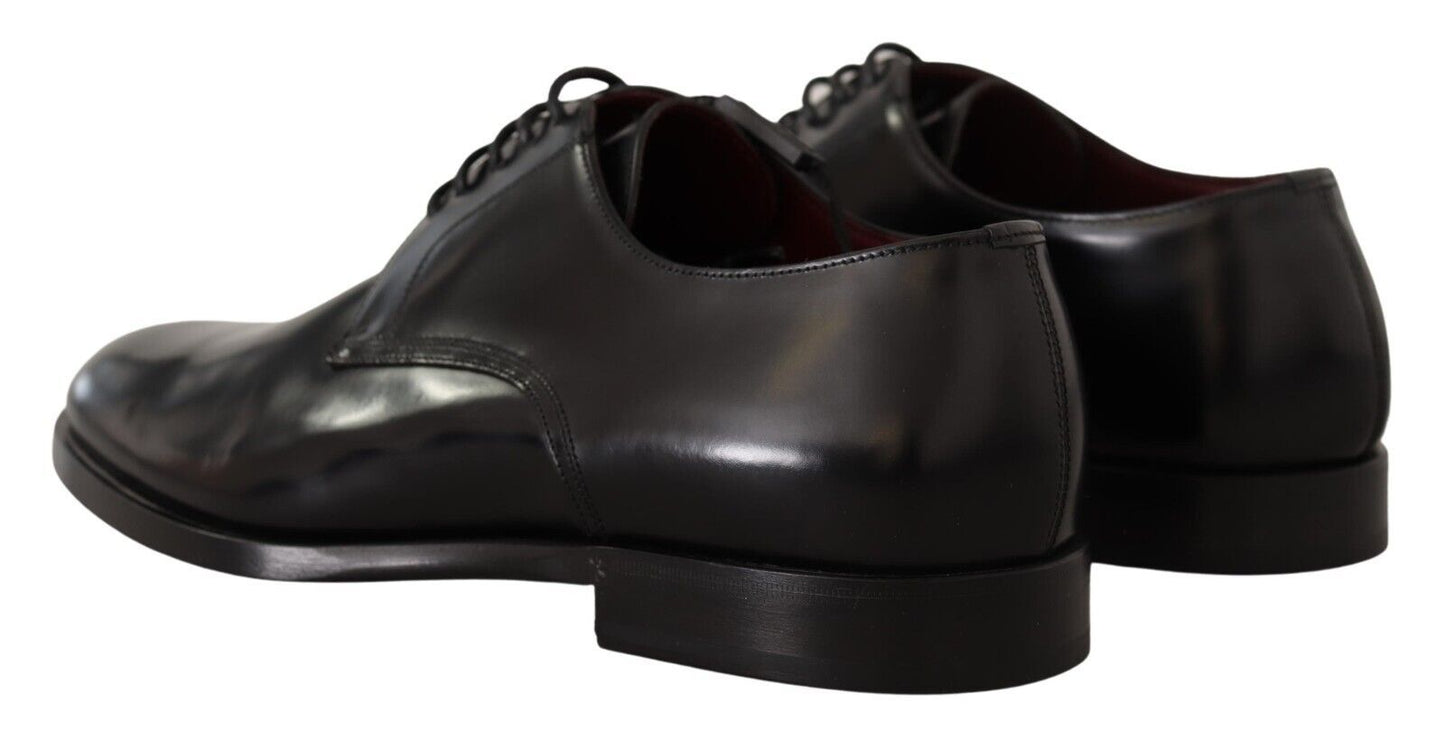 Elegant Black Leather Derby Formal Shoes