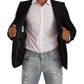 Elegant Floral Martini Black Blazer