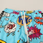 Chic Cartoon Print Knitted Jogger Pants