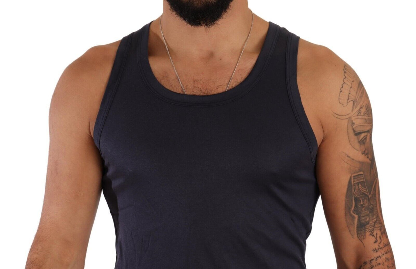 Navy Blue Modal Silk Tank Top Tee