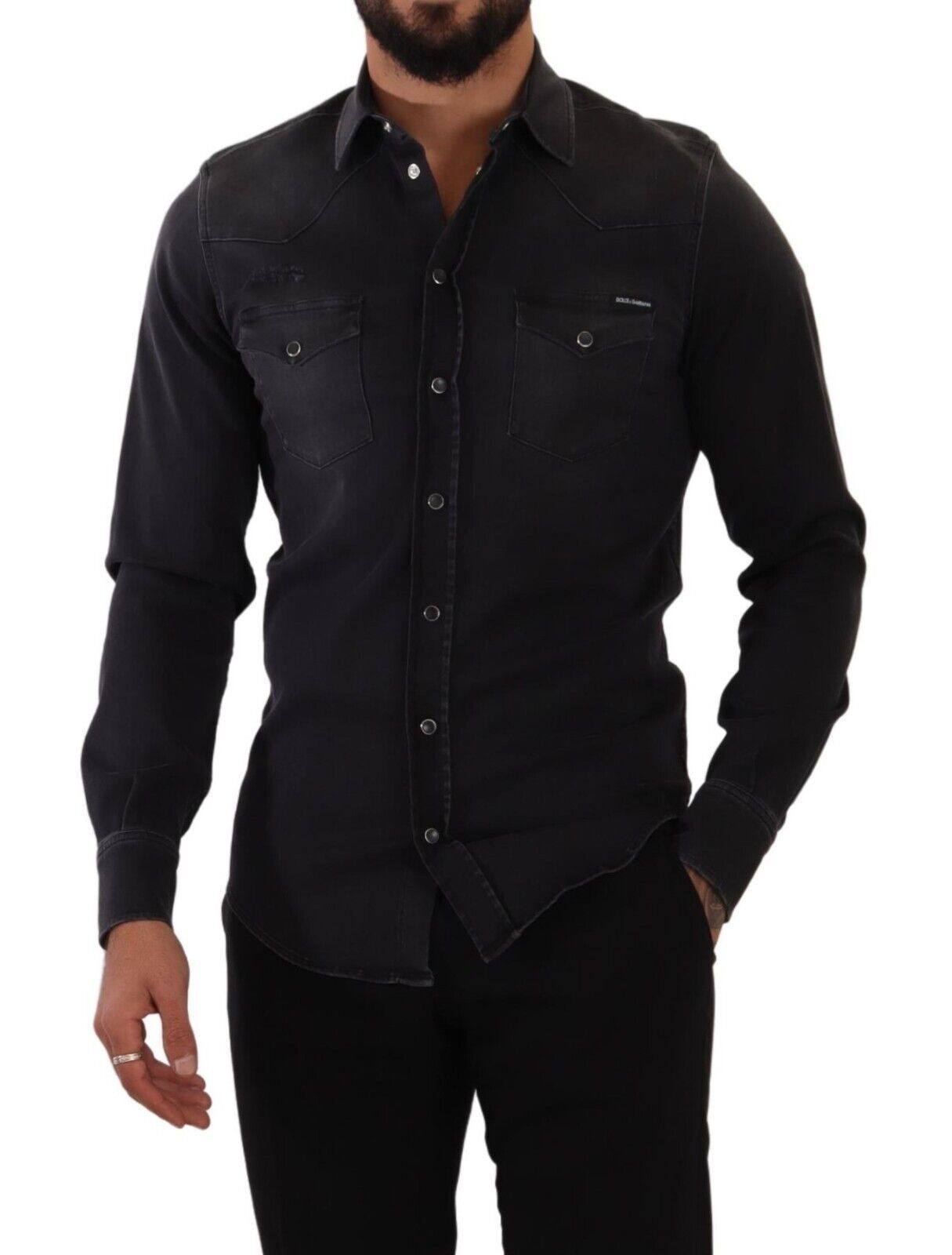 Elegant Slim Fit Denim Shirt