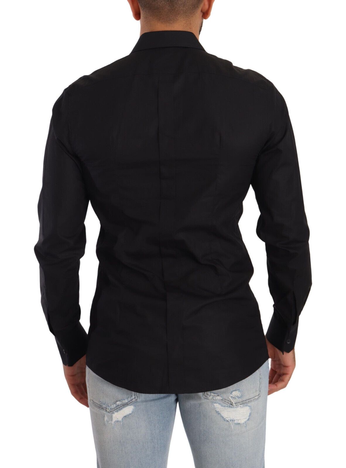 Opulent Slim Fit Black Cotton Shirt