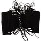 Black Interlaced Corset Polyester Waist Top