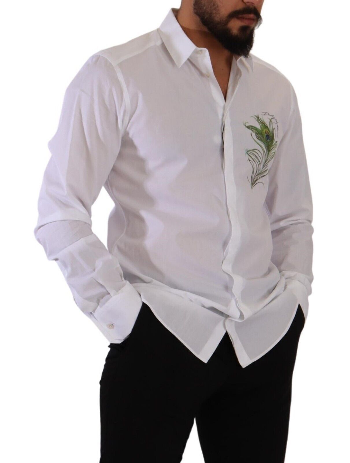 Elegant White Cotton Dress Shirt