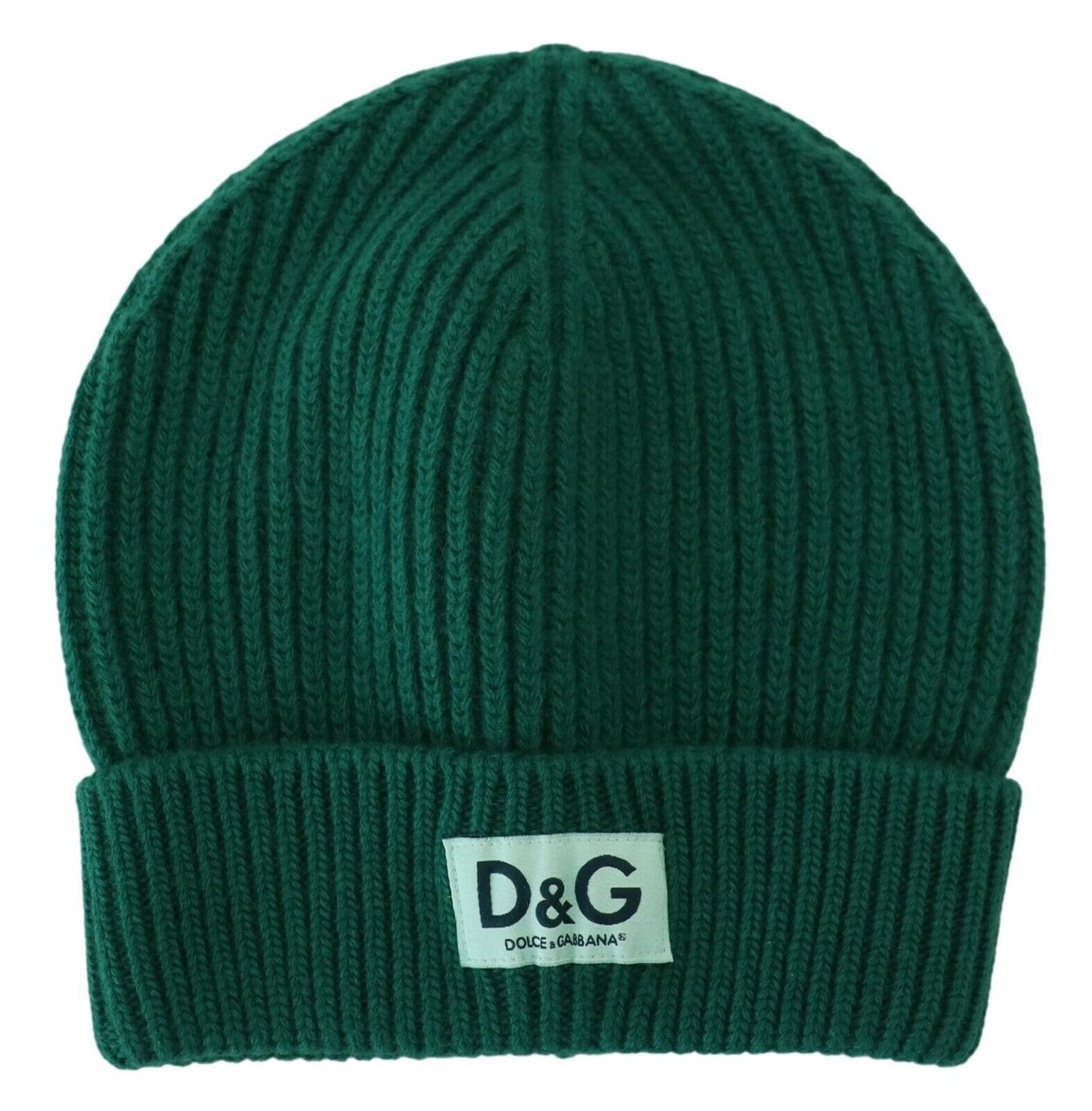 Elegant Virgin Wool Green Beanie