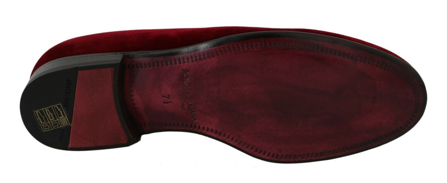 Elegant Bordeaux Velvet Loafers