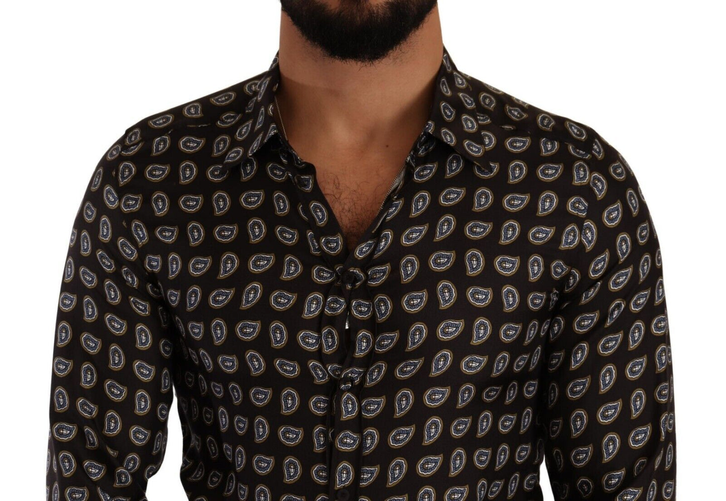 Elegant Silk Patterned Dress Shirt