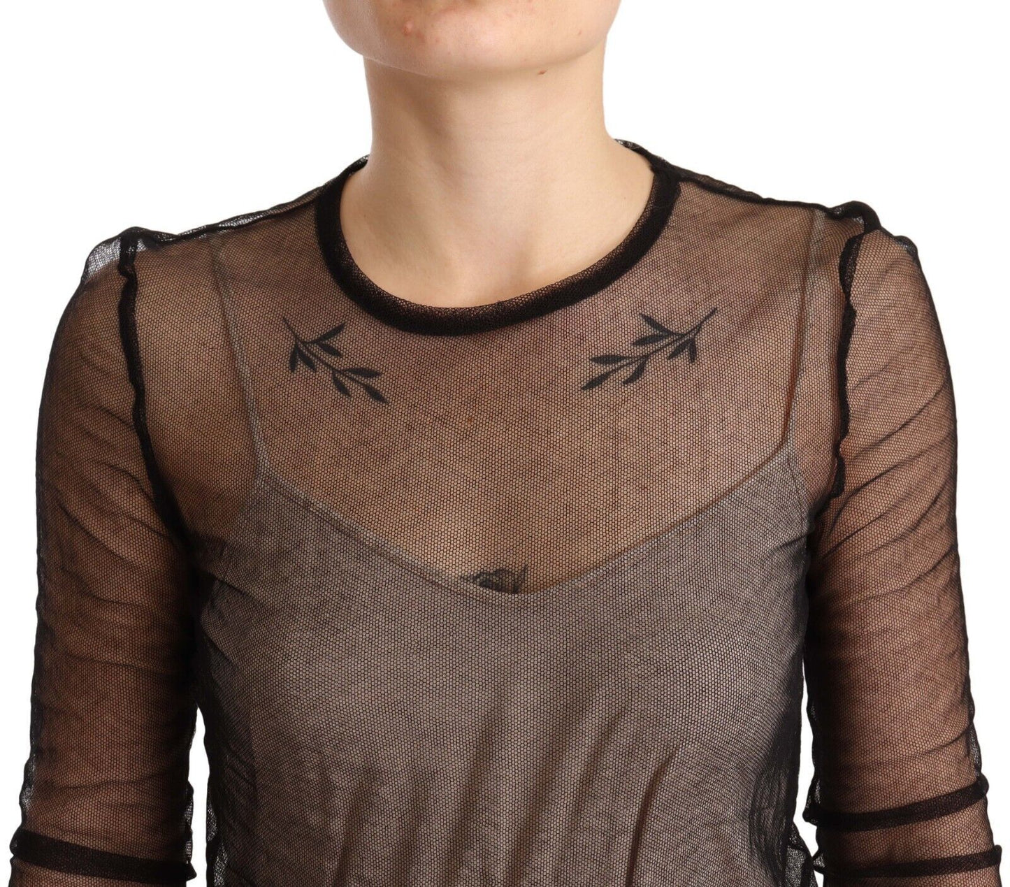 Elegant Black Sheer Long Sleeve Top