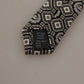 Elegant Silk Bow Tie in Black White Fantasy Print