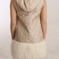 Beige Quilted Hooded Sleeveless Coat Jacket