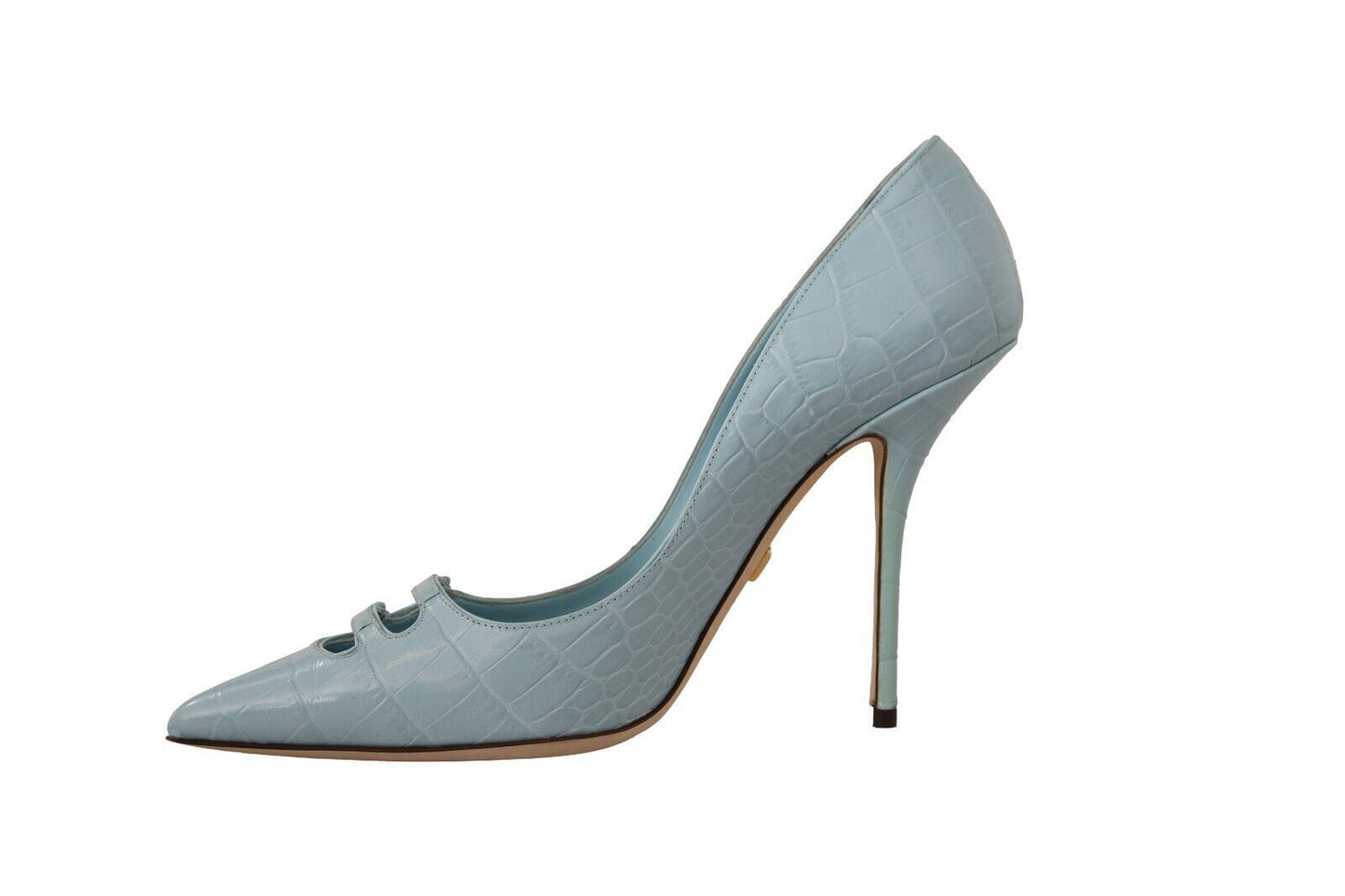 Elegant Light Blue Leather Pumps