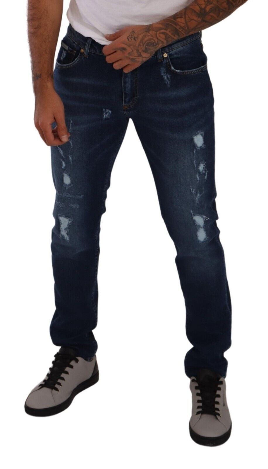 Elegant Dark Blue Skinny Denim Jeans