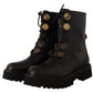 Authentic Leather Biker Boots in Chic Black