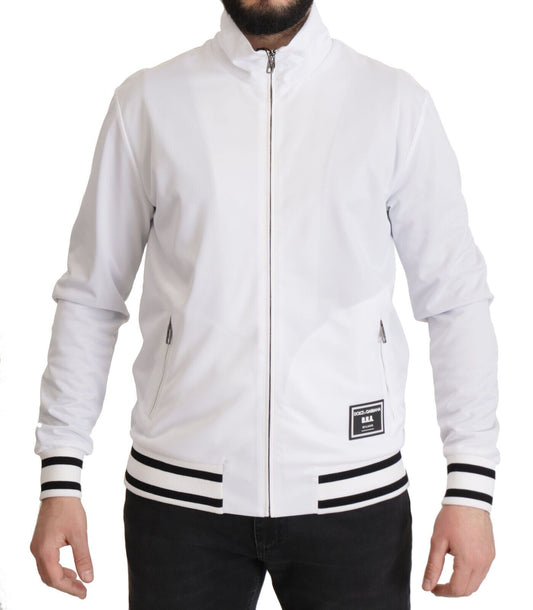 White DG D.N.A. Zipper Stretch Sweater