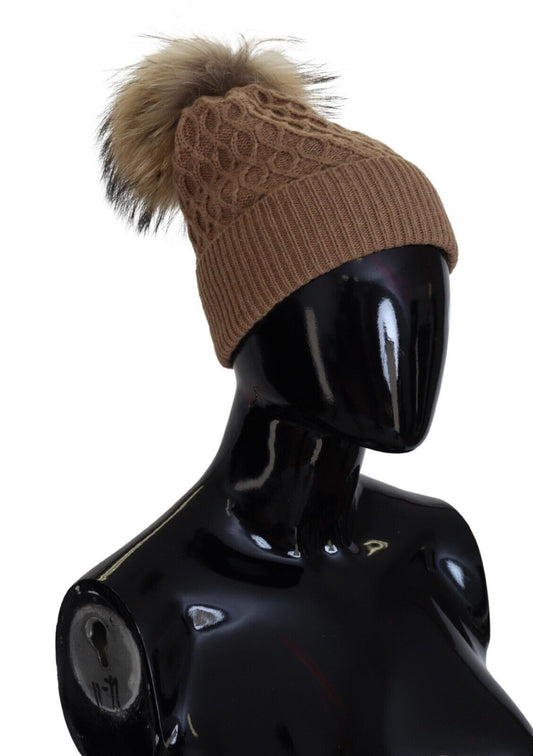 Elegant Camel Beanie Hat in Luxurious Brown Hue