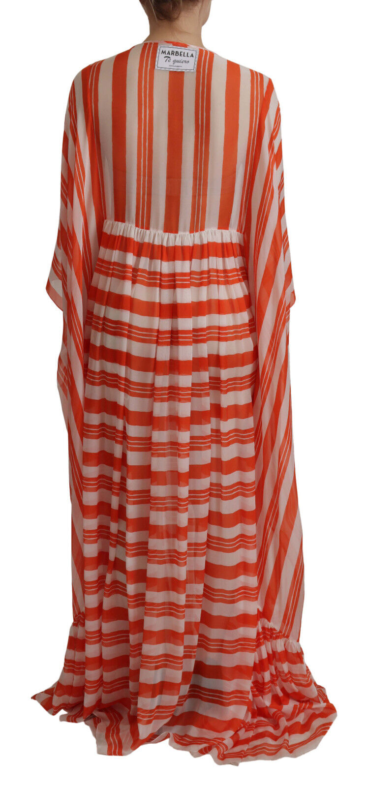 Elegant Striped Silk Maxi Dress