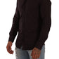 Elegant Burgundy Slim Fit Dress Shirt