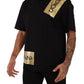 Elegant Black Cotton Tee with Gold Logo
