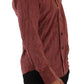 Elegant Red Cotton Button-Down Shirt