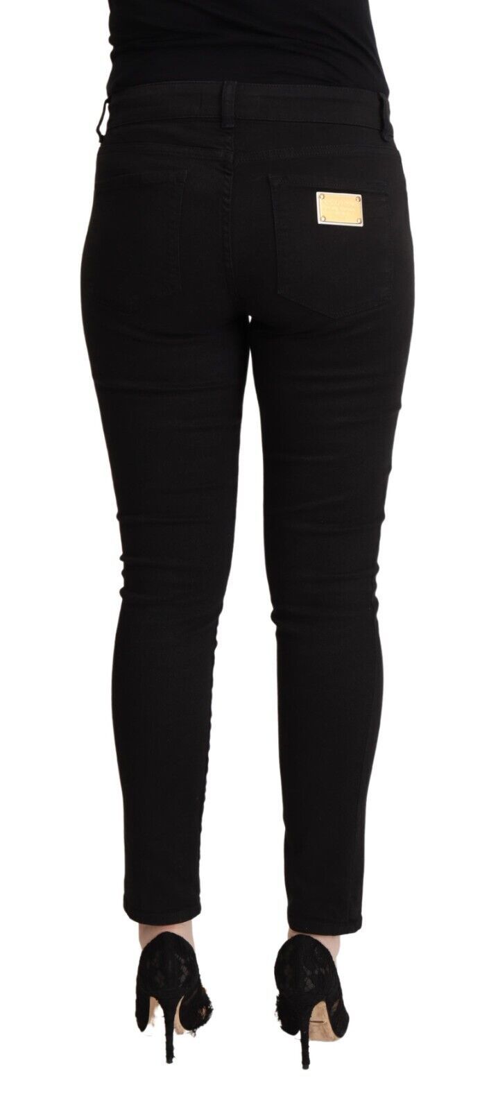 Elegant Slim Fit Black Denim Jeans