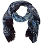 Blue Printed Men Neck Wrap Shawl Scarf