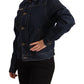 Dark Blue Button Down Long Sleeves Denim Jacket