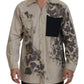 Beige Cotton Button-Down Casual Shirt