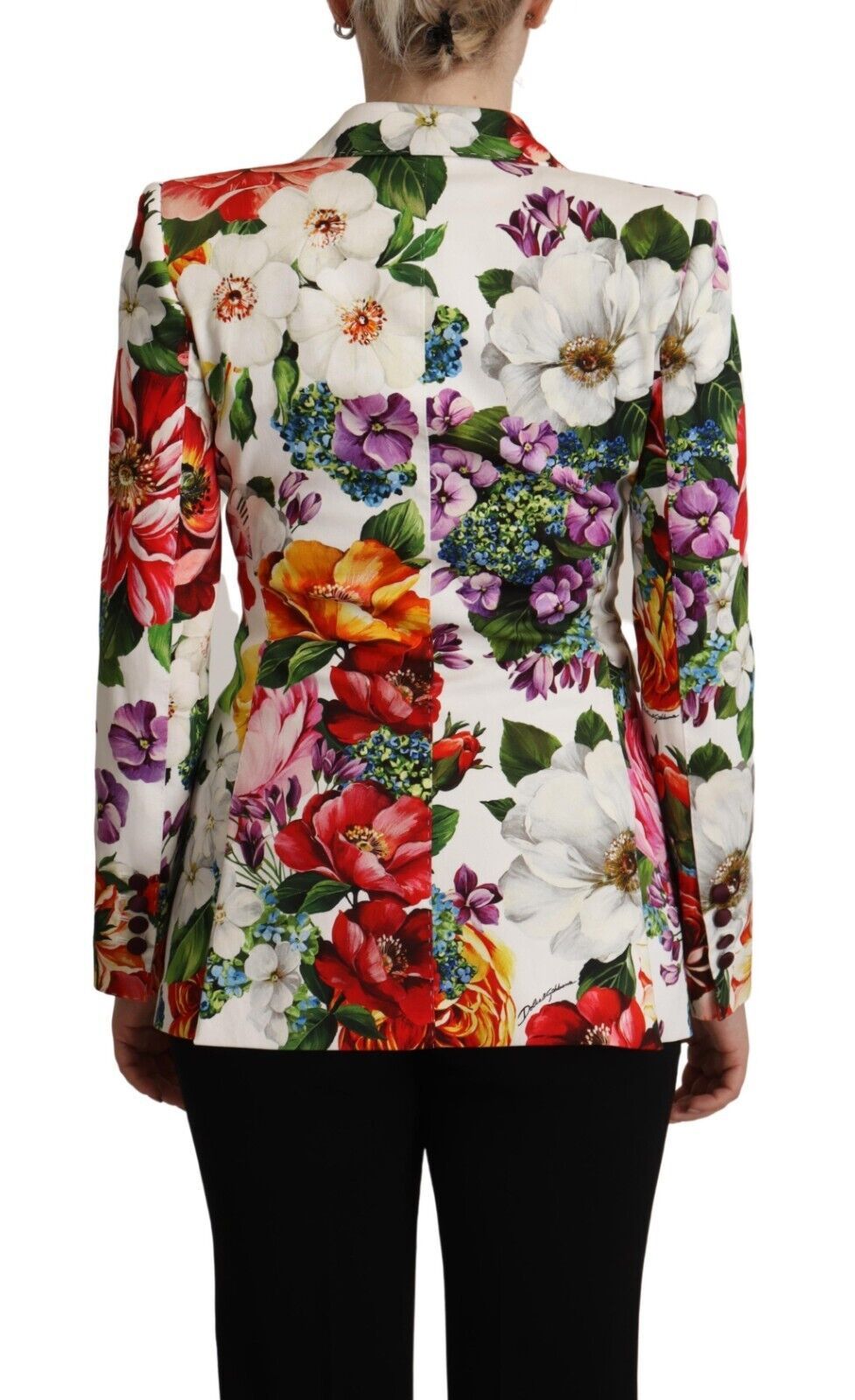 Elegant Floral Stretch Cotton Blazer Jacket