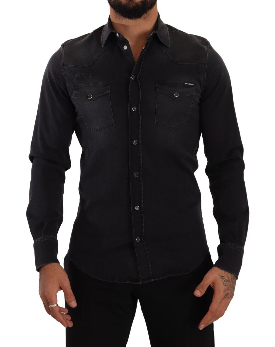 Elegant Slim Fit Denim Shirt