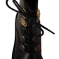 Authentic Leather Biker Boots in Chic Black