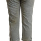 Gray 100% Cotton Mid Waist Skinny Cropped Pants