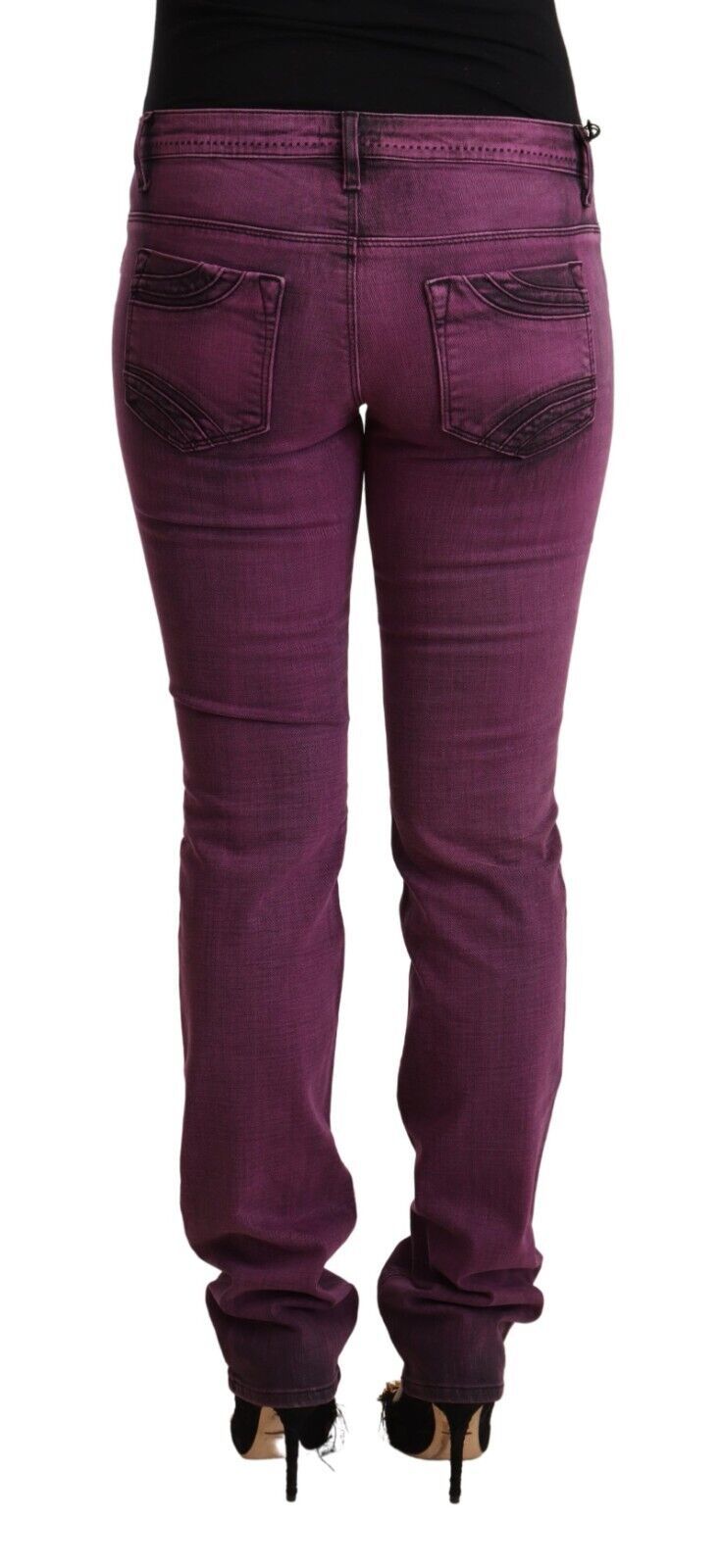 Purple Cotton Stretch Slim Fit Denim Jeans