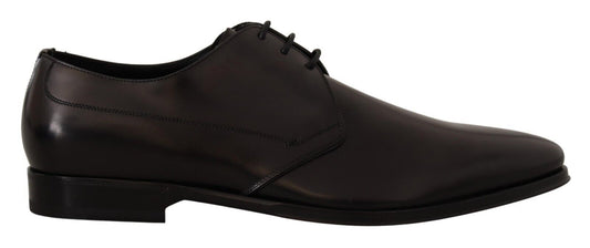Elegant Black Leather Derby Shoes
