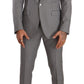 Elegant Grey Slim Fit Wool Silk 3 Piece Suit