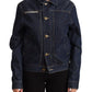 Dark Blue Button Down Long Sleeves Denim Jacket