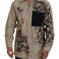 Beige Cotton Button-Down Casual Shirt