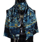 Blue Marble Pinstripe Frayed Men Shawl Scarf