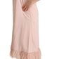 Pink Polyester Sleeveless Midi Feather Shift Dress