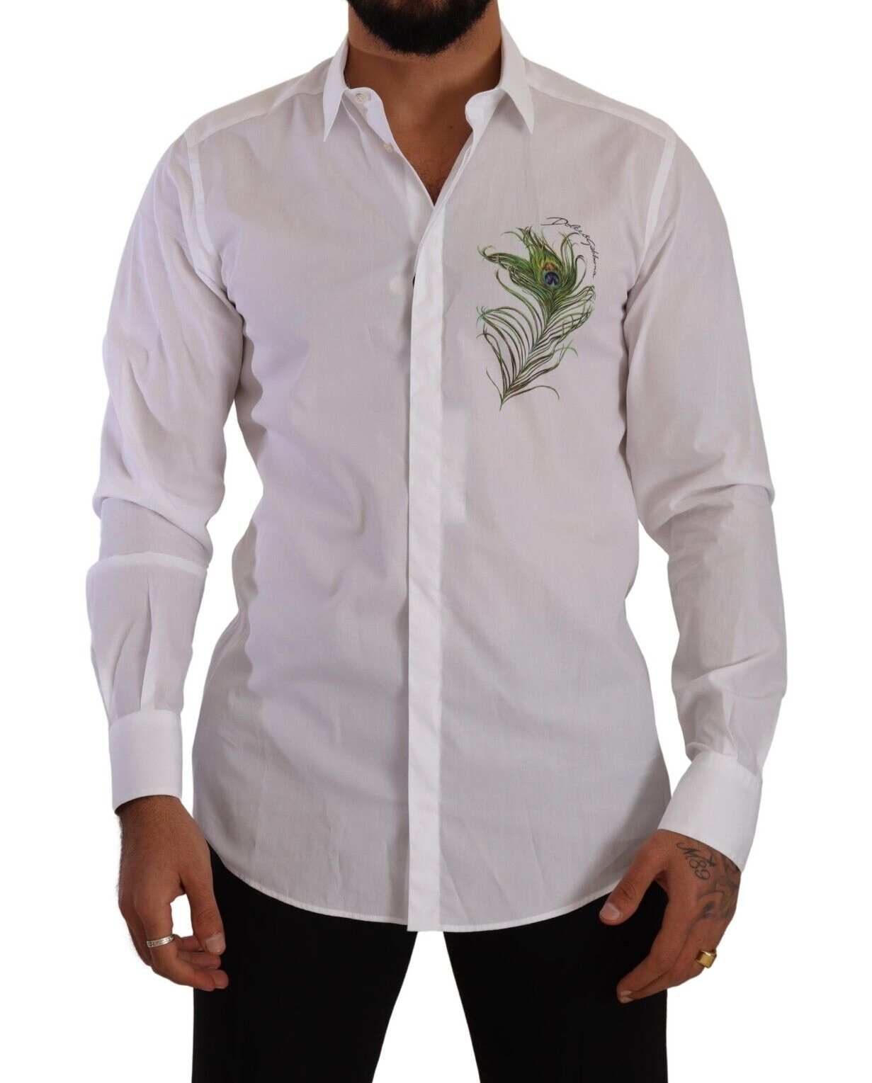 Elegant White Cotton Dress Shirt