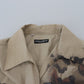 Beige Cotton Button-Down Casual Shirt