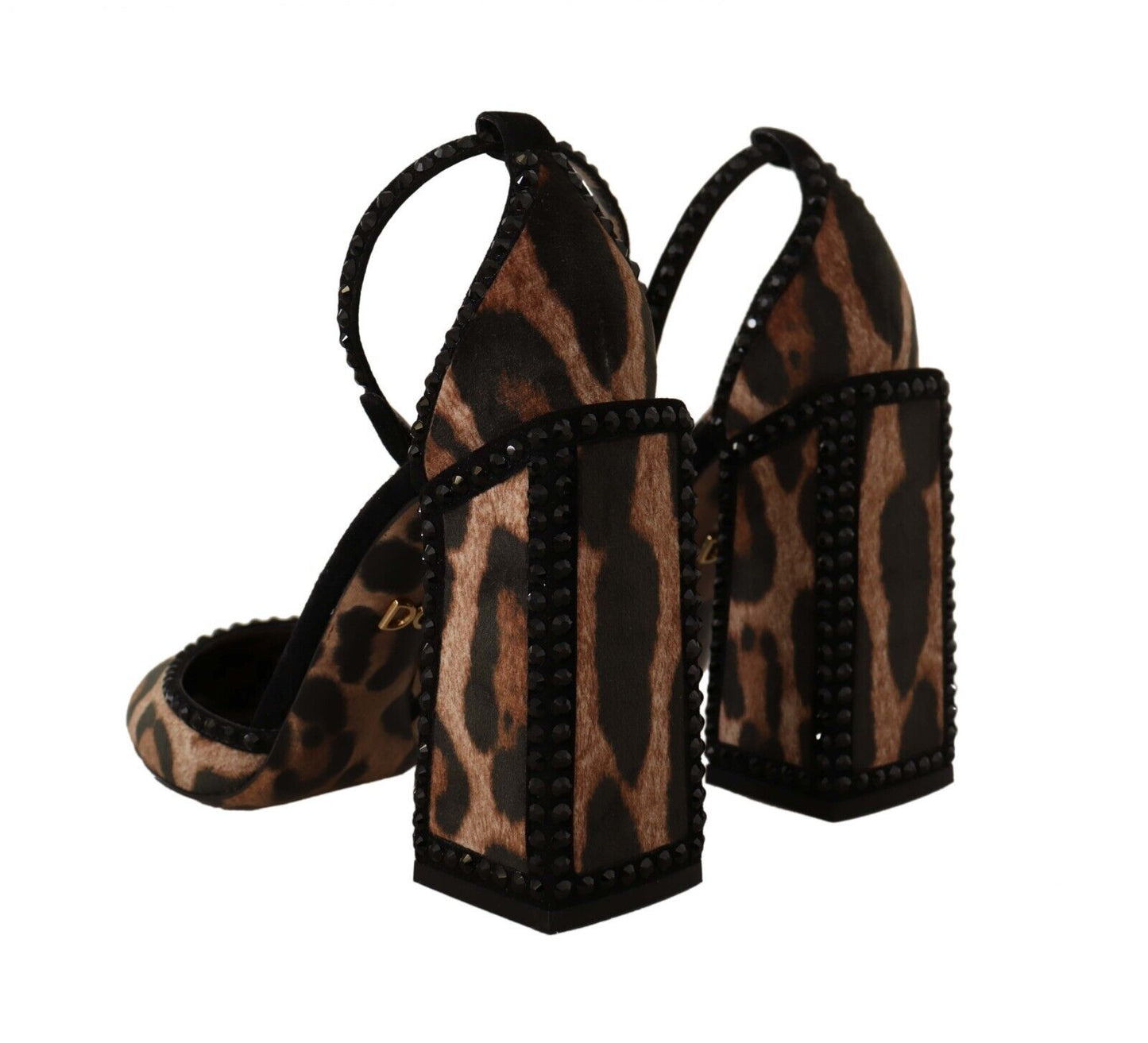 Chic Brown Leopard Ankle Strap Heels