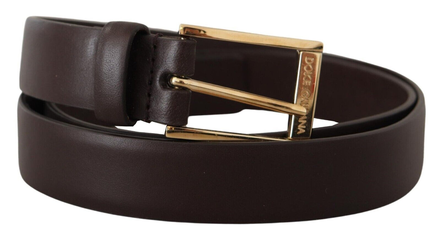 Elegant Dark Brown Leather Belt