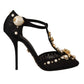Elegant Embellished T-Strap Heels Sandals