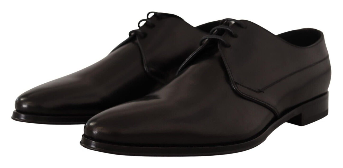 Elegant Black Leather Derby Shoes