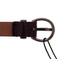 Purple Leather Logo Cintura Belt