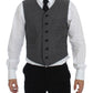 Gray Cotton Blend Logo Vest Gilet Weste