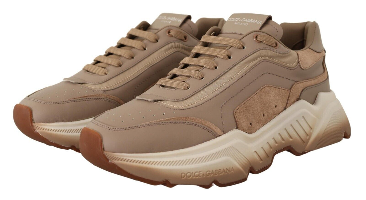 Beige Daymaster Leather Casual Sneakers